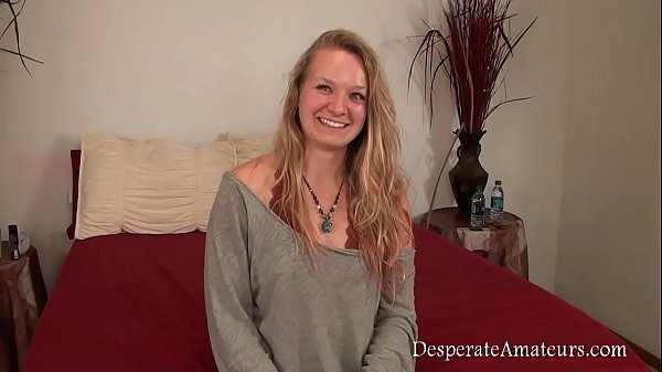 Casting hot blonde babe first time film