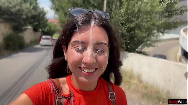 Play MP4 - Public Blowjob in the Bushes with Stranger and Crazy Cumwalk Covered in Cum