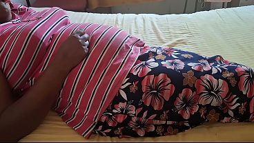 milf stepmom while Resting on bed