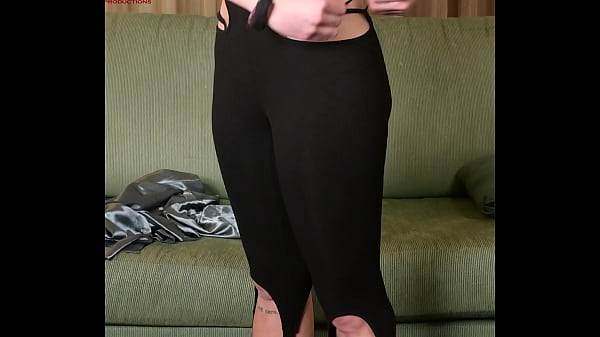 Photoshoot with hazel ash modeling a shiney button down with yoga pants leggings 