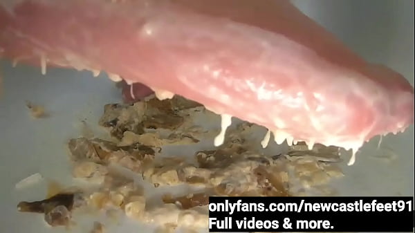 Crushfetish_Squishy_food smashed andsquelched underfeet Foot slaves dinnerPOV