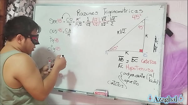 16 &aacute;ngulo sexual en tu hipotenusa 45 grados