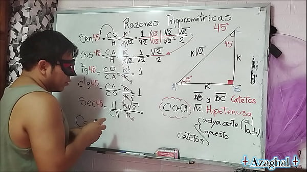 16 &aacute;ngulo sexual en tu hipotenusa 45 grados