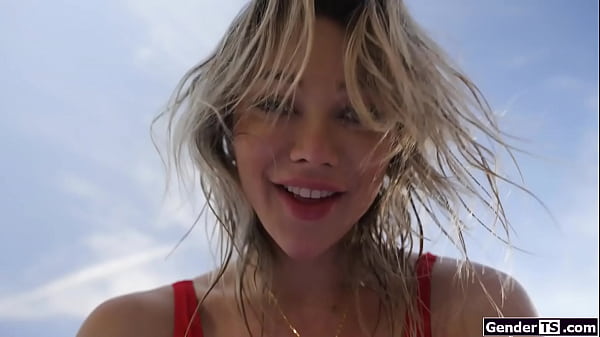 Small tits shemale lifeguard Emma Rose saves a guy and puts her tranny dick in his mouth.The tgirl rims and barebacks him.The trans anal rides cock 