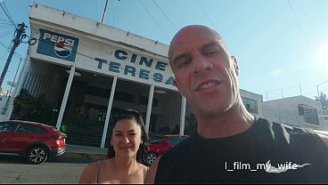 Strangers use My Wife for a Public Blowbang, Gangbang, Bukkake, and Anal Creampie at an Adult Theater