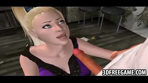 A sexy dirty_3D skankis sucking dickin the_bathroom