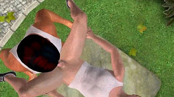 Some sexy 3D anal sex in the park with blonde hottie 