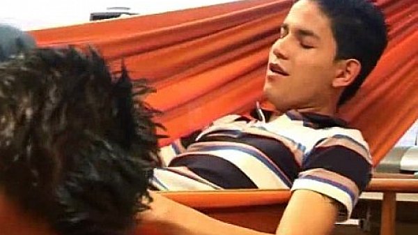 Young latino takes part in a threesome gay orgy 