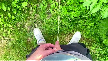 Pissing outside in the park