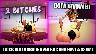 Two Sluts Argue and End up Having THREESOME With HUGE BBC