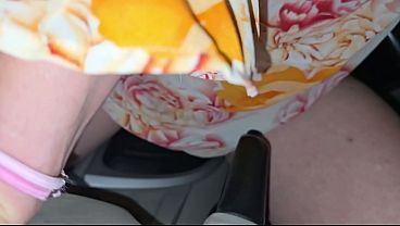 Hot horny blonde fucks car 