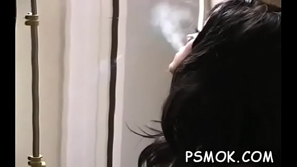 Smokin' and fascinating her man 