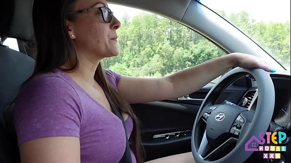 Milf step mom brunette with natural tits fucks and sucks cock cheating on her husband