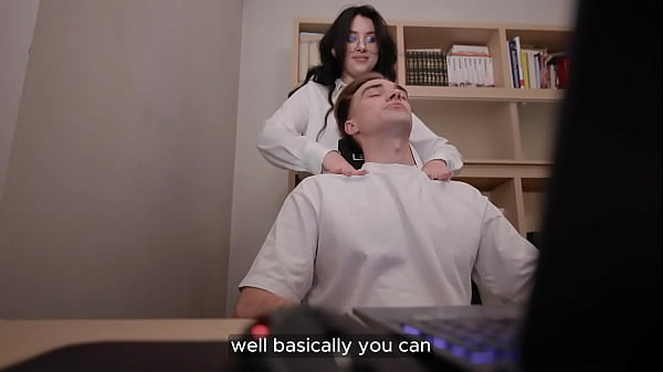 Office Stress Relief &mdash; Secretary Gives Boss Erotic Massage & Blowjob thumbnail