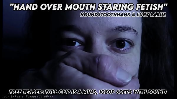 Hand over mouth staring fetish with lucy larue