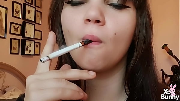 Brunette With Big Natural Lips Without Makeup On Them Smoking In Your Face thumbnail