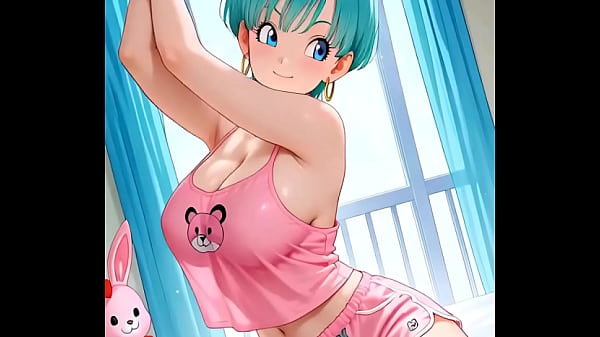 Bulma juega_con su peluche en la cama