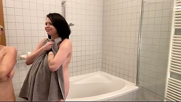 Behind Camera from shooting Shione Cooper in 9th Pregnancy with MILF Busty Blonde 