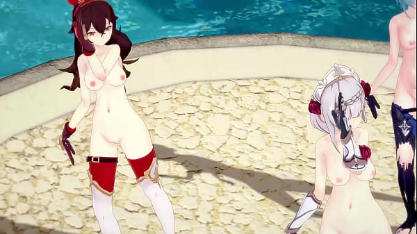 Genshin Impact MMD Dance ConCalma Noelle Amber Eula