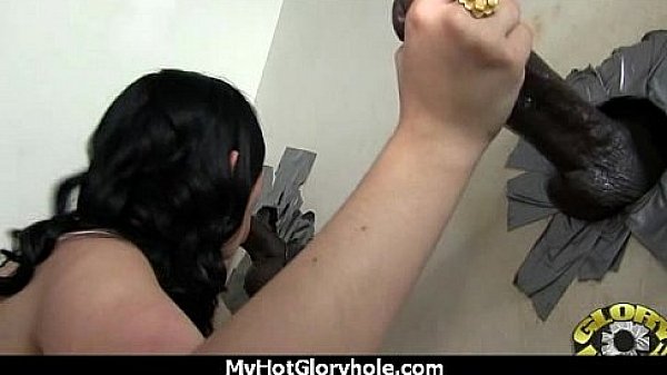 Black chick blows & fucks cock on a naughty gloryhole 4 