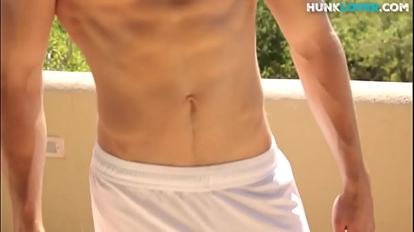 Athletic jock wanking his spear until cumshot 