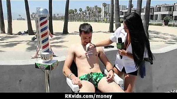 Sexy wild chick gets paid to fuck 4 