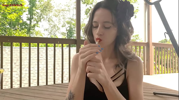 Nonton Sage Eldritch Cigarette Smoking In Red Lipstick thumbnail