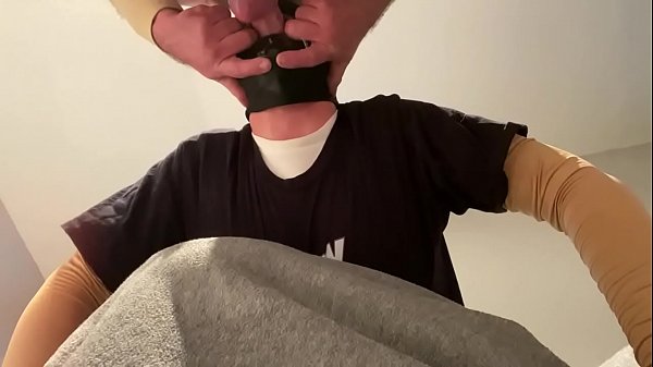 Fag cumslut surrendering throat to his married dom 