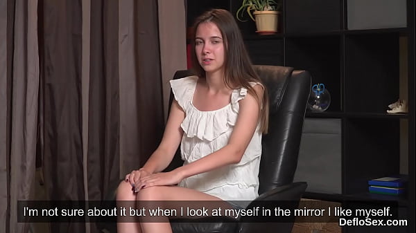 Lovesome half naked model caresses her gaped hymen in close up