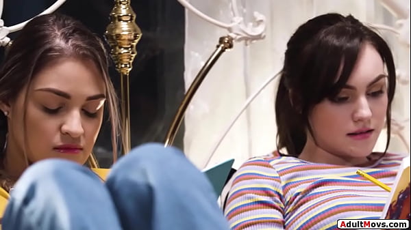 Two college friends grow really fond of each brunette starts kissing her gf and licks her the small tits babe gets oral