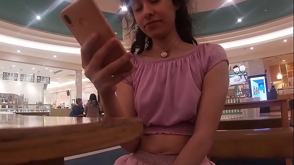 Naked at the mall with cum on her face