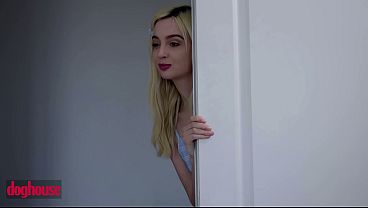 DOG HOUSE - Sizzling Step Daughter And_Naughty_Friend Make Her_Hot StepDad Fantasy Come True In The Bedroom