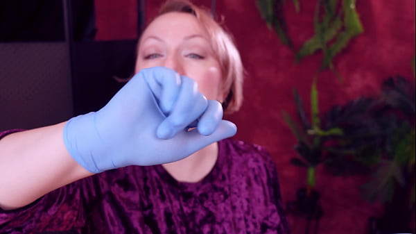 ASMR: I touch my face and teeth with medical gloves 