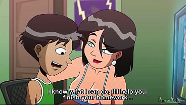 Su madrastra lo ve masturb&aacute;ndose y lo ayuda | My lovely neighbors 