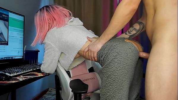 Play MP4 - He ripped off my pajama pants and fucked me in doggy while we watched porn