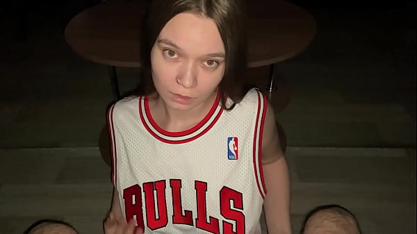 Good girl gives her stepdad a_deep blowjob while kneeling Cum_on stepdaughter_big natural tits