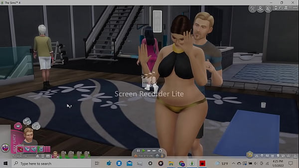 Big booty girl hugged from behind nudged up against window by the strength of her ex's bulge 