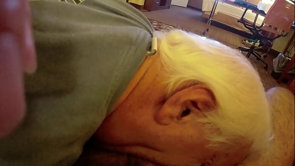 White Haired Old Man Gives Wet Blowjob to Well-Built Muscular Friend 