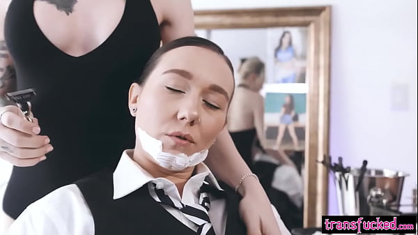 Play MP4 - TransFucked&period;com - Stud shemale barber Lena Moon fucked horny client before she got fucked with strapon