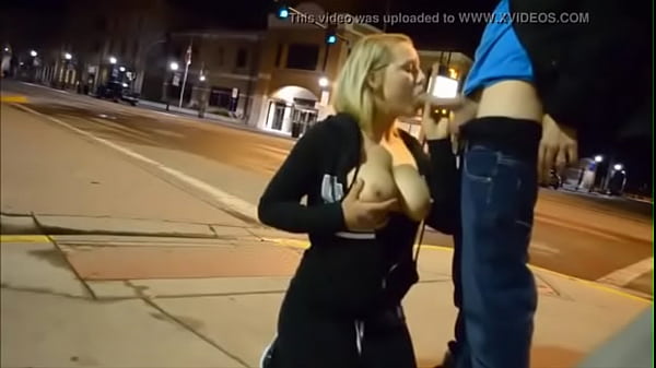 Blonde Teen Sucks_Dick On_A Main Road At Night