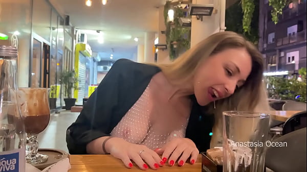 Play MP4 - My perfect first date with flashing boobs in public&period; Topless in outdoor cafe&period;