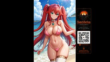 Ai anime bikini girls &ndash; summer beach vibes nsfw fanservice big tits order physical prints