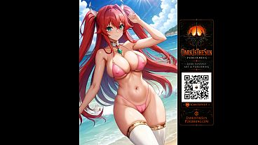 Ai anime bikini girls &ndash; summer beach vibes nsfw fanservice big tits order physical prints