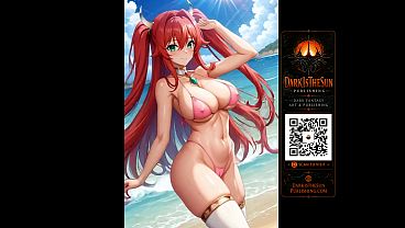 Anime Beach Girls &ndash_  Bikini Showcase | NSFW Anime Art AI Hentai Ecchi Big Boobs- Canvas Art prints Available at DarkIsTheSunPublishing video thumbnail