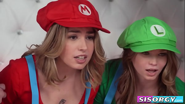 Play MP4 - Sexy girls streamers Chanel Camryn and Mazy Myers strip naked and suck their stepbrothers dick to get more followers and fuck till they cum&period;