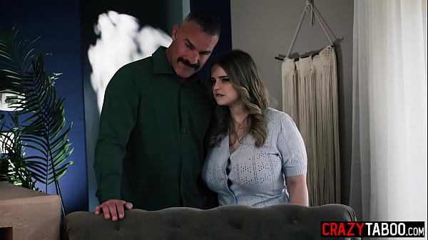 Big hard cock is much better in real life than in vr so teen gave a blowjob to stepdad