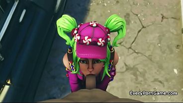 Sexy_Green Hair 3D Giving A Blowjob