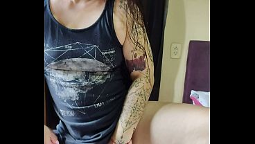 Curious Goddess - Hot Brunette Wearing Only A Towel, Very Horny. thumbnail