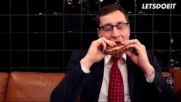 So This Guy in a Suit Shows Up With a Surprise... and My Cunt Is Already Dripping Wet for His Fat Cock