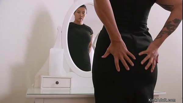 Brunette milf has invited big tits blonde milf hottie on valentines day home and then anal fucks her with thick strap on cock